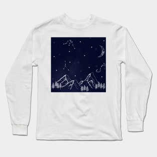 Mountains at Night Long Sleeve T-Shirt